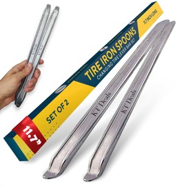 KT Deals Tire Iron Spoons Changing Tire Lever Bar Set Repair Tool Kit Tyre Changer Remover Heavy Duty Metal Steel for Motorcycle Bike Scooter Bicycle Mower (2pc 11.7 INCH)