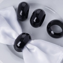 TABLECLOTHSFACTORY Acrylic Napkin Rings - Set of 20 - Black