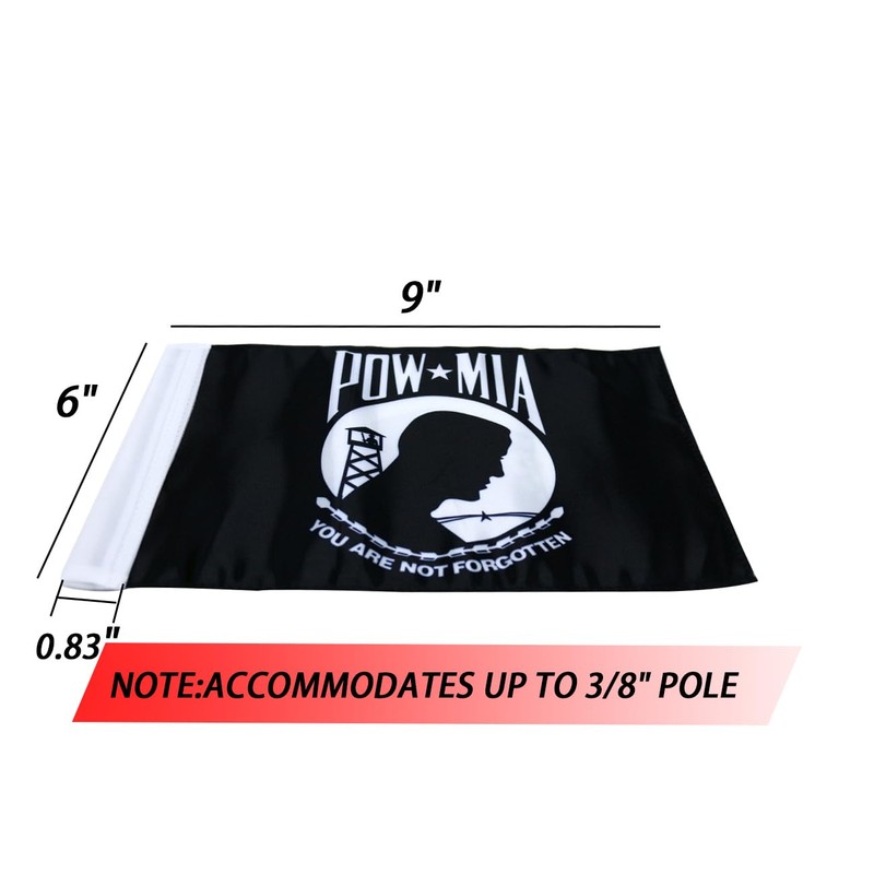 Pow Mia Flag for Motorcycle 6" x 9" Replacement Motorcycle