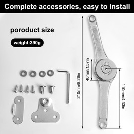 Pack of 2 flap holders with lock, stop at any angle, flap holder for furniture, flap fitting with screws and Allen key for doors, kitchen cabinets, wooden boxes, folding beds