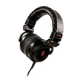 San Francisco Giants LTD. Headphones, w/High-Fidelity Drivers, In-Line Microphone, Detachable Cable, Compact Folding Design & Bamboo Box by BiGR Audio