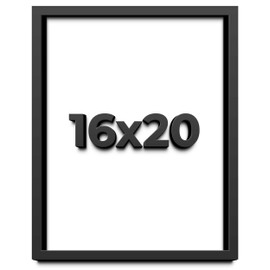 16x20 Shadow Box Black Solid Wood Frames Depth of 3/4" Includes UV Acrylic Plexiglass, Acid Free Backing and Hanging Hardware