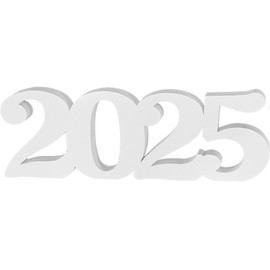 2025 Sign Graduation Decorations, White Faux Wooden Photo Props, 2025 Grad Graduation Table Decorations for Any Schools Party
