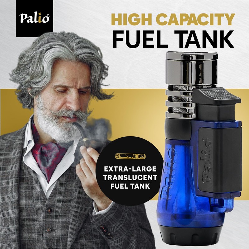 Palio Vesuvio Triple Jet Flame Torch Lighter, Blue – Precision