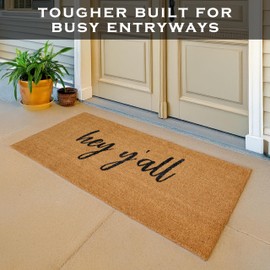 MAINEVENT Hey Y'all Door Mat 48x24 Inch, Large Welcome Mat for Front Door W/Non-Slip PVC Backing, Oversized Doormat Coir