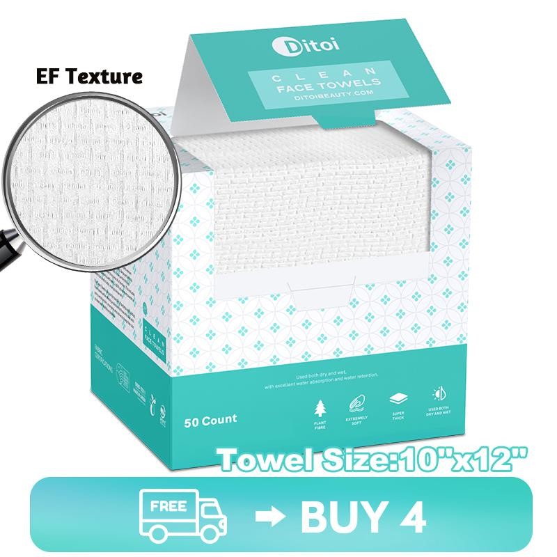 Disposable Face Towels for Sensitive Skin:_1 Black Pack (Total 50