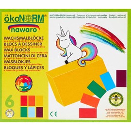 ökoNORM (Oekonorm) Nawaro Wachsblöcke Einhorn 6 Farben Pack, variiert, Einheitsgröße