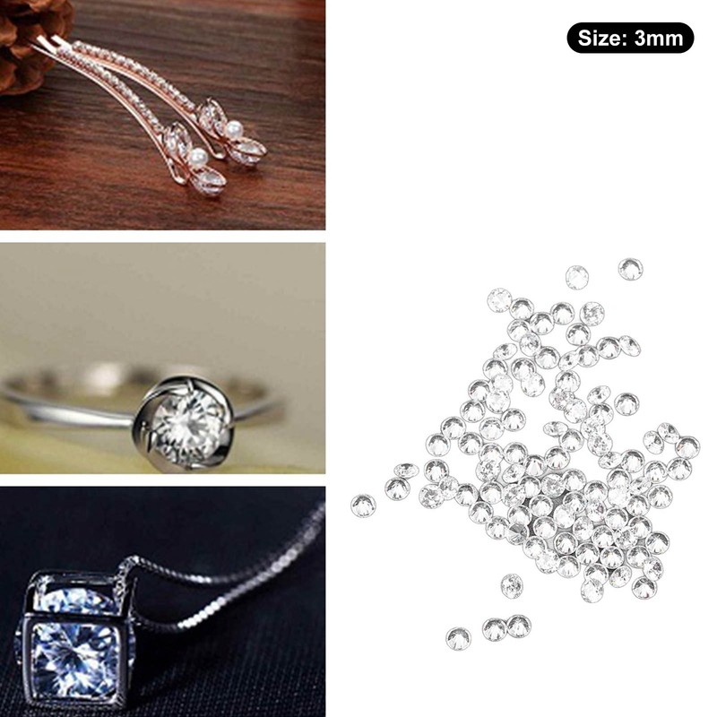 100pcs Transparent Rhinestones Mini Sharpened Bottom Exquisite Crystal Gems for