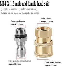 DUDUA 1/4 Quick Connector Pressure Washer Fittings M14 Male Threaded Brass Garden Hose Tap Connector Adaptor
