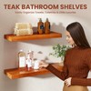 Realgulf 24 Inch Teak Floating Shelves Set of 2 -