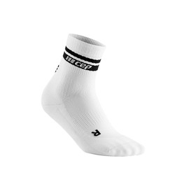 CEP 80's Compression Mid Cut Socks for Women, Retro Socks for Your Workout, White / black
