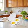 White Egg Poacher, Microwave Egg Boiler Poacher, 2 Cavity Nonstick