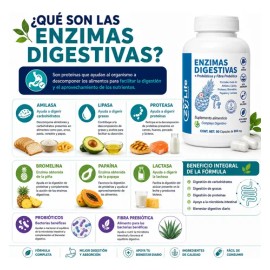 6 Enzimas Digestivas + Probióticos | 90 Caps | Digestión
