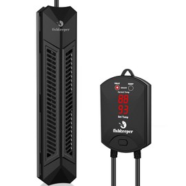 fishkeeper Aquarium Heater, 500 W Adjustable Fish Tank Heater with Digital Display Controller, Submersible Water Heater with Thermostat Over-Temperature Protection for Saltwater Freshwater 66-132 Gal