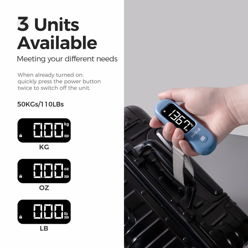 pack all 110 Lbs Luggage Scale, Digital Handheld Baggage Scale,