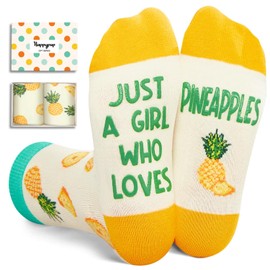 HAPPYPOP Pineapple Gifts Pineapple Socks for Teen Girls - Fruit Gifts for kids 10-12 year old, Funny Hawaiian Socks, Tropical Fertility Fruit Socks