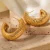 ZARD Textured Bold Hoop Earrings in 14K Gold