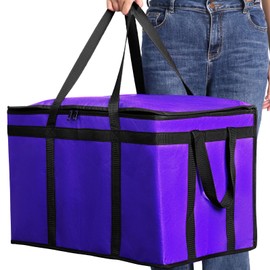 Musbus 1 PACK Purple Extra Large XXXL Insulated Food Delivery Bag Cooler for DoorDash - Keep Food Warm, Catering Shopper Hot