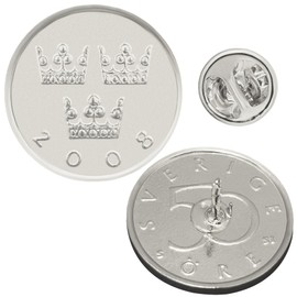 Echte Münz-Brosche, Vintage-Sammelschmuck, vernickelt, viele Länder, formelles Kleid, klassisches Anzug-Accessoire, Messing Silber Nickel, Kein Edelstein