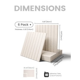 Fluxynara Large Felt Bulletin Board 36" x 24" Cork Board Alternative-6 Pack with 40 Safe Removable Adhesive Tabs, Cork Boards for Walls Cork Board for Home Office Classroom Pin Board (Oatmeal)