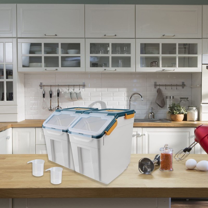 Large Flour Storage Container 25 lb, Airtight Rice Storage Bin
