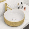 Ruvati White Ceramic Top Push Pop-up Drain for Bathroom Sinks