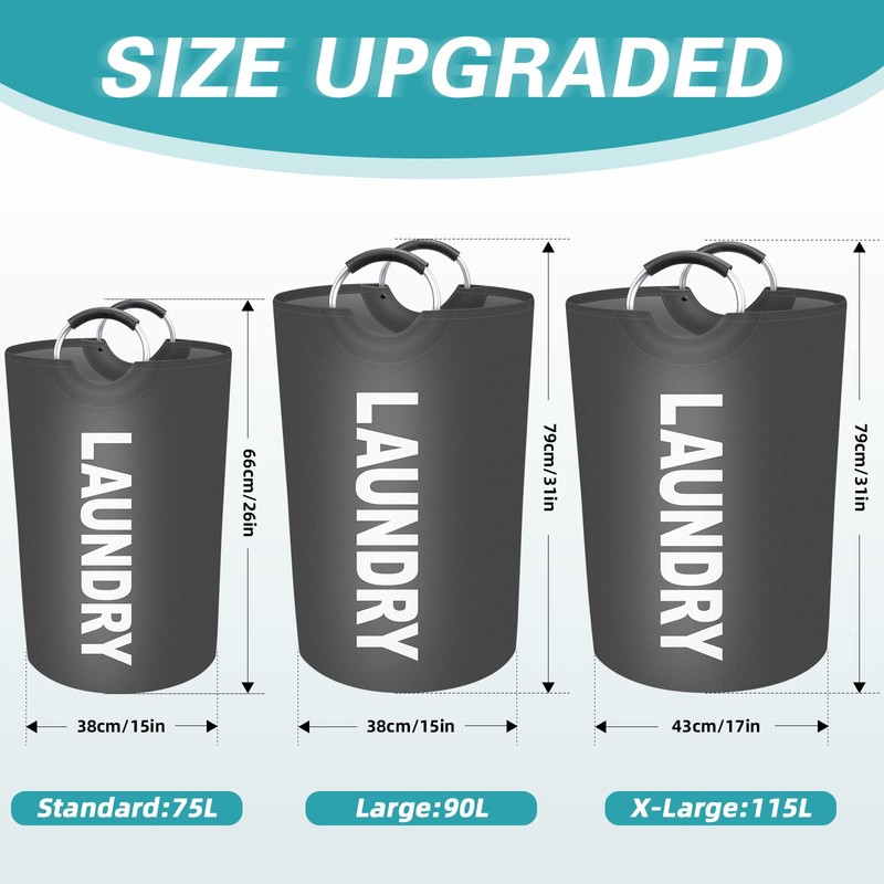 StorageRight 115L Large Laundry Basket, Laundry Hamper, Dirty Clothes Hamper