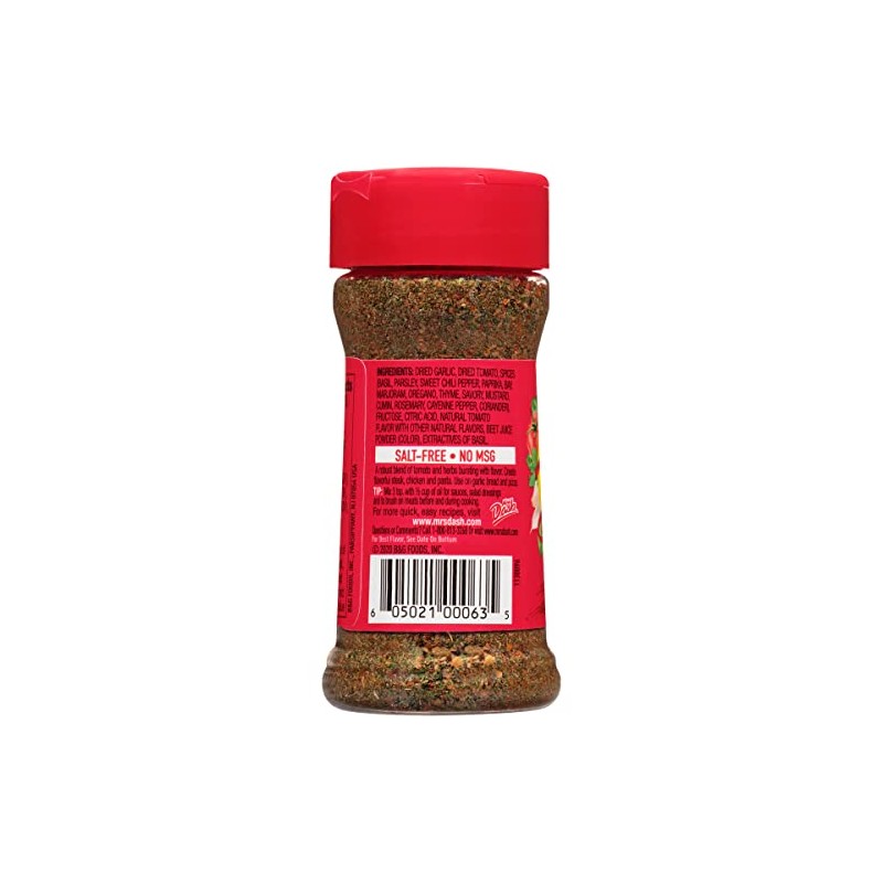 Dash Salt-Free Seasoning Blend, Tomato, Basil and Garlic, 2 Ounce