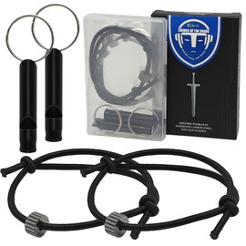 AOKYE Military-Grade Tactical Survival Bracelet - EDC Carbon Fiber Tungsten Carbide Glass Breaker, Anti-Detach Elastic Wrist Band for Car Emergency Escape 2 Pack