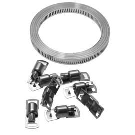 Hose Clamp Set Length 3 m Width 8 mm Continuous Band with Worm Thread and Fasteners V2A Stainless Steel 9-Piece