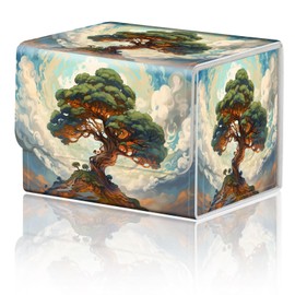 DEGDFSGR for TCG MTG Card Game Storage Box Organizer Trading Card Case Commander Deck Box Magnetic Closure Creative Pattern Up to 200 Cards, Big Tree White Cloud