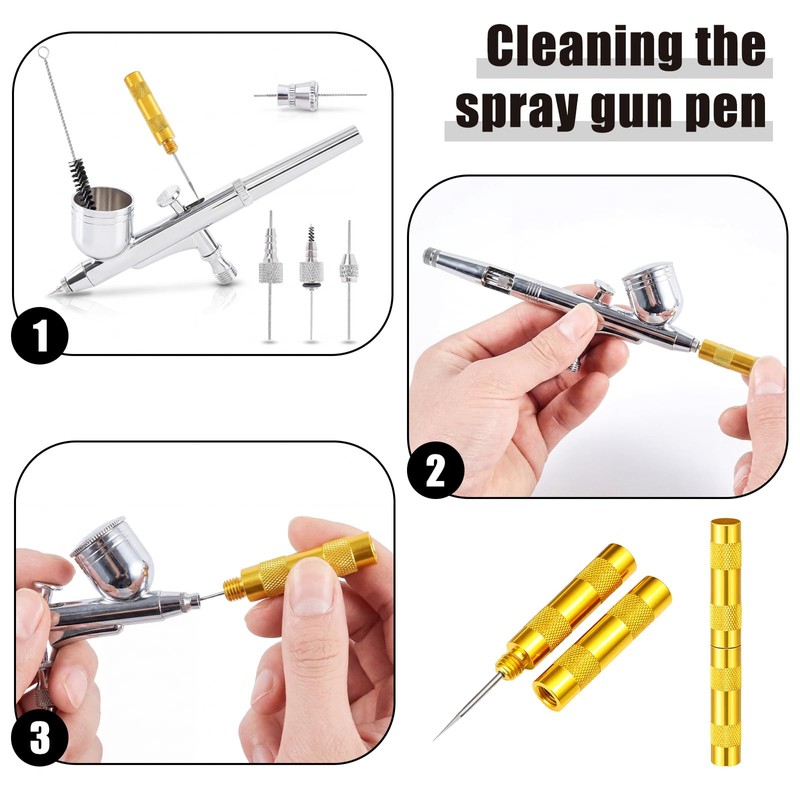 Sieral 8 Pcs Airbrush Spray Gun Cleaning Kit Double Sided