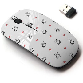 2.4G Wireless Mouse with Cute Pattern Design for All Laptops and Desktops with Nano Receiver - Cartoon Panda