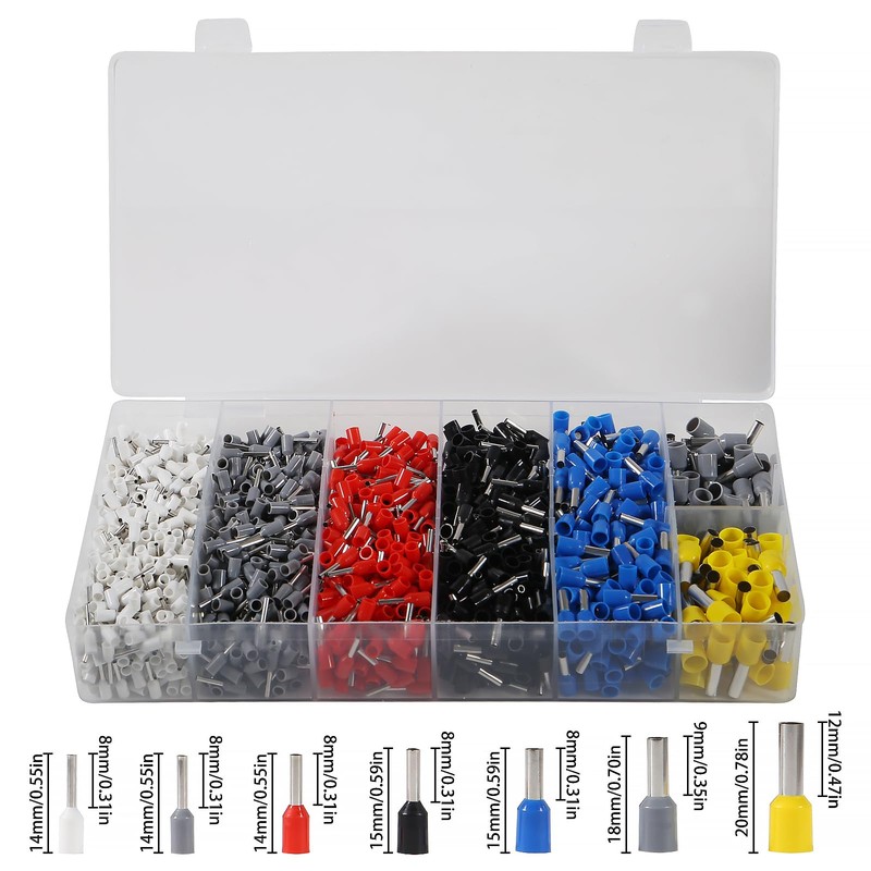 Ferrule Crimping Tool Kit, QCCAN AWG23-7(0.25-10mm²) Self-adjustable Ratchet Wire Crimping