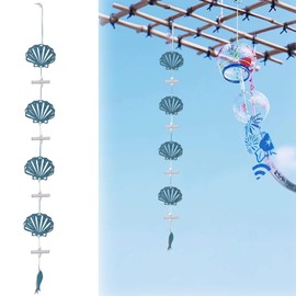 TenaLucy Maritime Decoration for Hanging Made of Wood, Maritime Decorative Pendant, Spring Window Decoration, Hanging Crafts, Scallop Pendant, Decoration, Suncatcher, for Home, Window, Wall, Garden