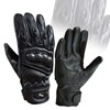 Premium Cow Leather Summer Motorcycle Gloves Black, s