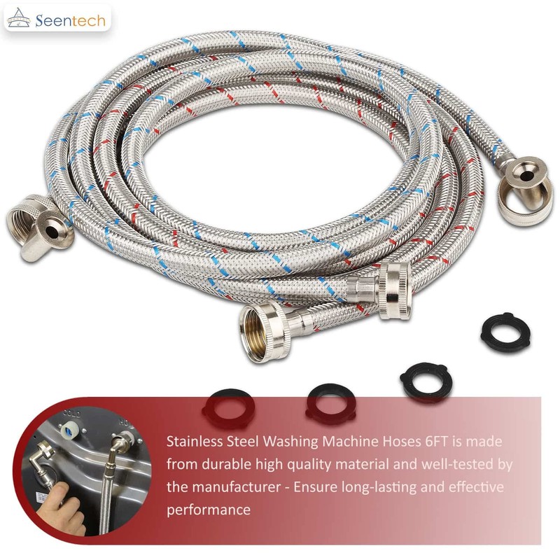 Premium Stainless Steel Washing Machine Hoses 6FT Washer Stainless Steel