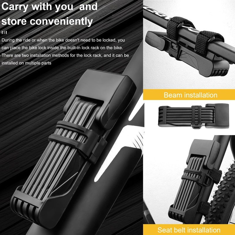 anneratteryer Folding Lock Bicycle with Keys Bicycle Lock High Security