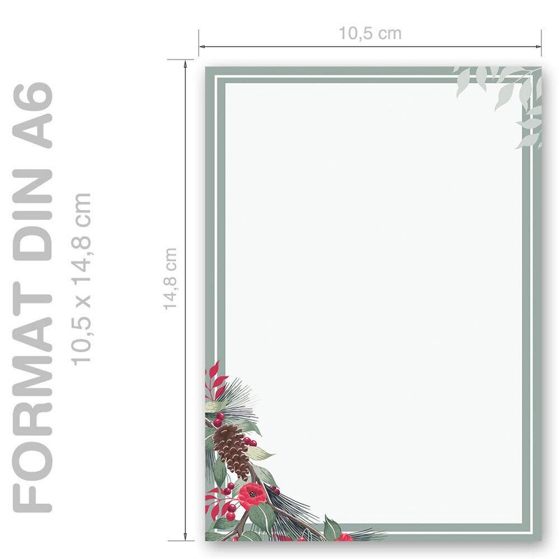 Notepads, writing pads, winter branches, DIN A6 format, 2 pads