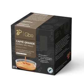 Tchibo Qbo Caffè Grande Espírito São Paulo Premium Coffee Capsules, Pack of 27 (Caffè Grande, Intensity 7/10, Highly Aromatic), Sustainable, Made from 70% Renewable Raw Materials & Climate Neutral