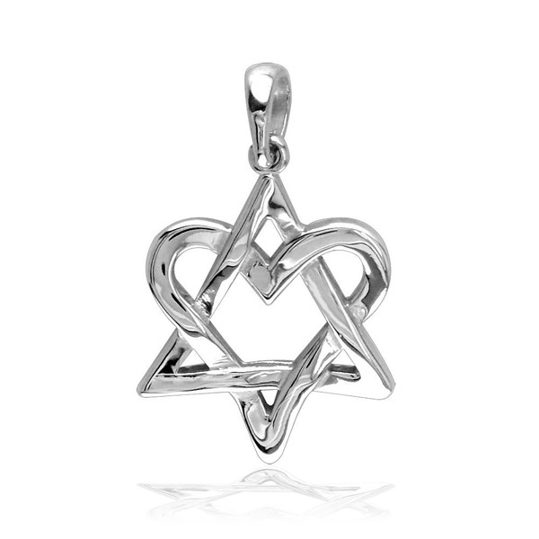 Small Heart Star of David, Jewish Star Charm, 17mm in