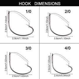 50PCS Wacky Weedless Fishing Hooks - Worm Hooks with 306 Stainless Steel Wire Weed Guard Wide Gap Hooks for Soft Senko Bait Rig Lures 4#-50pcs