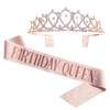 Birthday Queen Sash & Rhinestone Tiara - Rose Gold Birthday