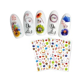 Generic Autumn Leaves Nail Decals Sticker Sunflower Maple Rabbit Red Fox Thanksgiving Xf3405 Nail Wraps Stickers Manicure Supplies for Women Nails Full Long Lasting Easy Apply and Remove