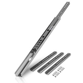 LouMaxx Ball Drawer Runners Set of 4 (2 Pairs) 246 mm 17 mm Groove Drawer Runners - Drawers Rail System - Partial Extension Drawers High Quality - Easy to Install