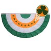AMZFLAG Irish Shamrock Bunting Flag 3x6 ft, Embroidered Shamrock Pleated
