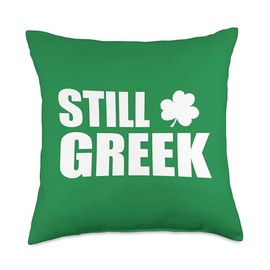 Still Greek St Patricks Day Shamrock Throw Pillow
