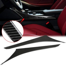 Xotic Tech Armrest Console Gear Side Panel Cover Trim, Genuine Soft Carbon Fiber, Compatible with Lexus IS250 IS300 IS350 2014-2018