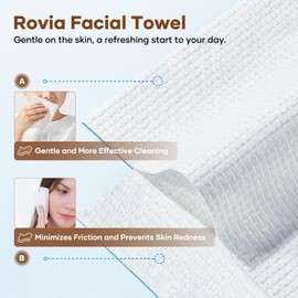 Rovia Face Towels, Disposable Face Towel, 10"×12" Softness Facial Towels, Makeup Remover Dry Wipes, Ultra Soft,Cooling Towels for Neck and Face,Face Towel XL (150-Piece, 3 Packs)