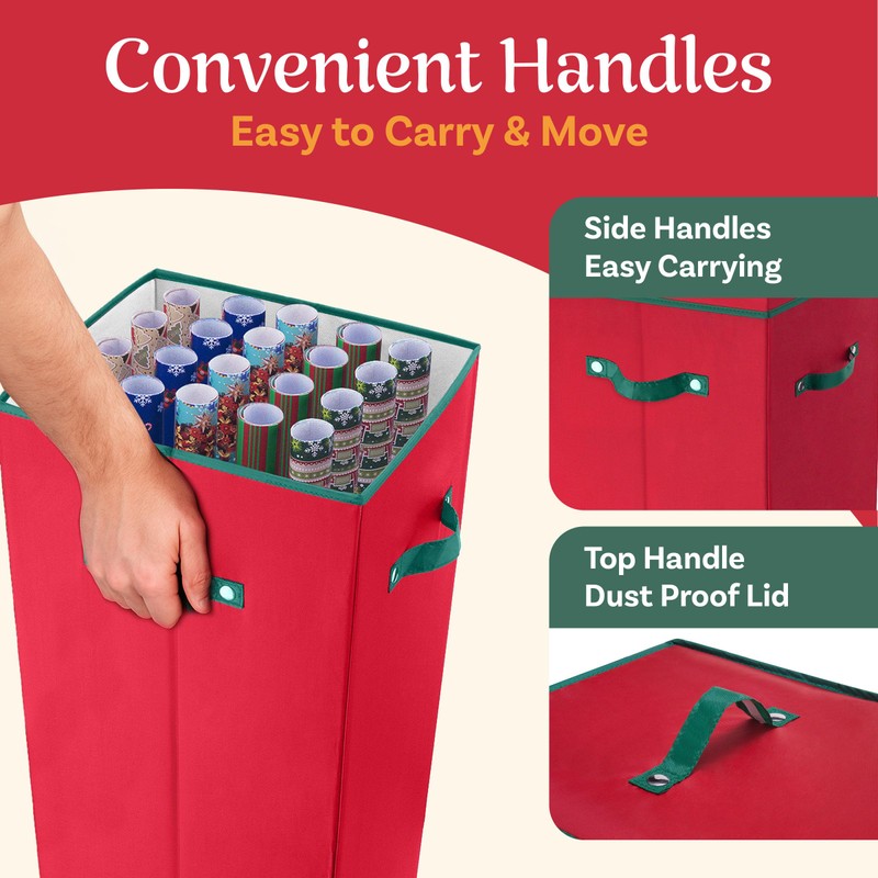 Wrapping Paper Storage Box - Holds 20 Rolls of Gift